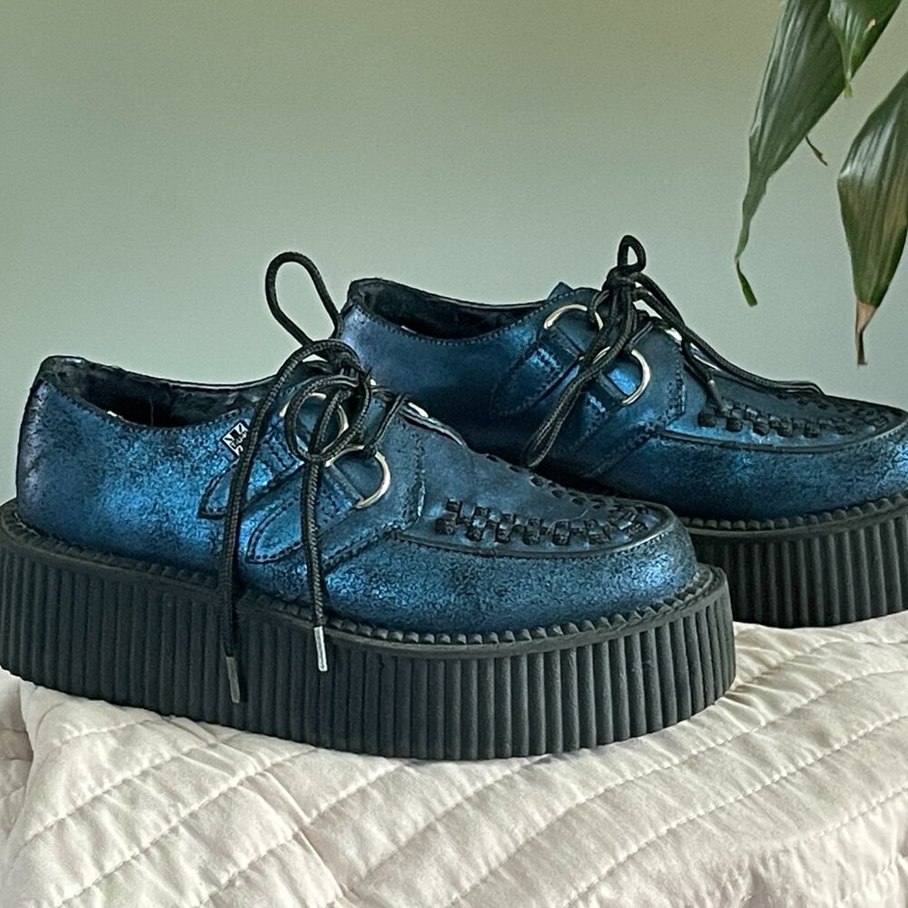 T.U.K. Metallic Blue Creepers Size EU36